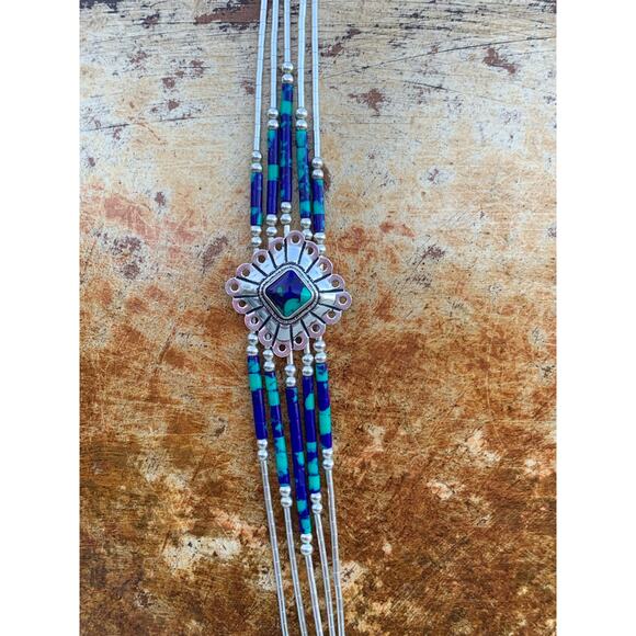 Sterling Liquid Silver Southwestern Necklace by STC - Picture 3 of 7